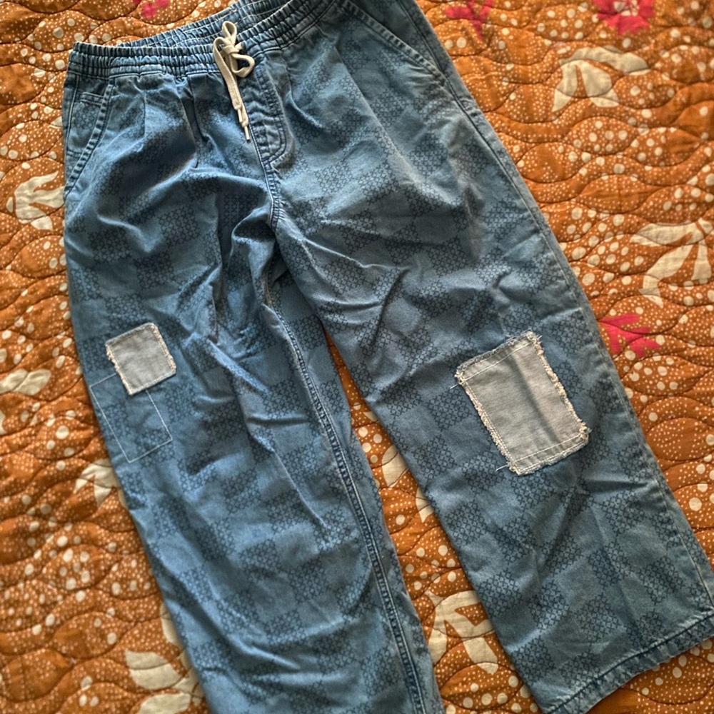 VANS DENIM CHECKERED DRAWSTRING PANTS